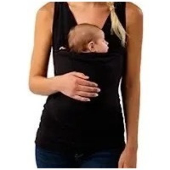 LuLaBu Soothe Shirt black Tank Size Med Baby Wearing - Picture 1 of 7